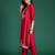 Magenta embroidered straight kurta trousers with dupatta set