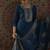 Teal embroidered straight kurta trousers with dupatta set