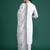 White woven design straight kurta trousers with dupatta set