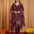 Burgundy embroidered straight kurta trousers with dupatta set
