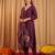 Burgundy embroidered straight kurta trousers with dupatta set