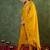 Yellow embroidered straight kurta trousers with dupatta set