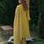 Yellow embroidered a-line kurta trousers with dupatta set