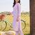 Lavender embroidered straight kurta trousers with dupatta set