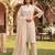 Beige embroidered straight kurta trousers with dupatta set