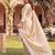 Beige embroidered straight kurta trousers with dupatta set