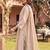 Beige embroidered straight kurta trousers with dupatta set