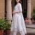 White embroidered straight kurta trousers with dupatta set
