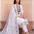 White embroidered straight kurta trousers with dupatta set