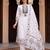 White embroidered straight kurta trousers with dupatta set