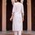 White embroidered straight kurta trousers with dupatta set