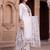 White embroidered straight kurta trousers with dupatta set