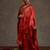Orange embroidered straight kurta trousers with dupatta set