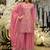 Pink embroidered straight kurta palazzo with dupatta set