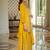 Yellow embroidered straight kurta palazzo with dupatta set