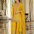 Yellow embroidered straight kurta palazzo with dupatta set