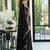 Black embroidered straight kurta palazzo with dupatta set