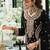 Black embroidered straight kurta palazzo with dupatta set