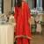 Orange embroidered a-line kurta palazzo with dupatta set