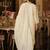 Cream embroidered straight kurta trousers with dupatta set