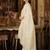 Cream embroidered straight kurta trousers with dupatta set