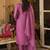 Pink embroidered straight kurta trousers with dupatta set