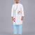 white cotton printed kurta pant set