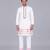White heart printed cotton Men Kurta Set