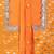 orange embroidered cotton silk kurta set