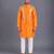 orange embroidered cotton silk kurta set
