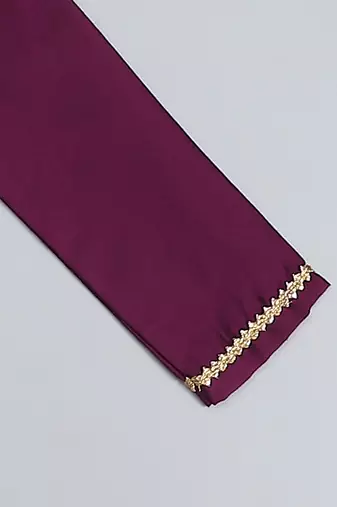 Royal purple brocade cotton silk Men Kurta Set