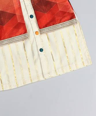 off white cotton silk multicolor printed kurta set 4