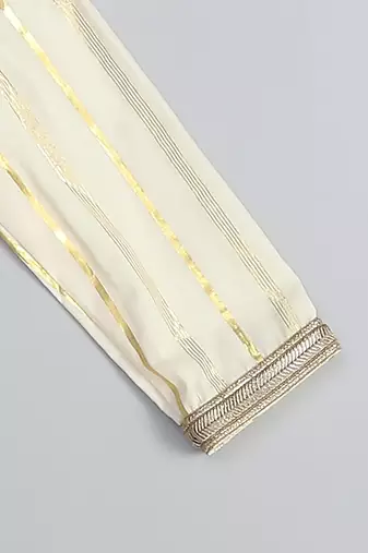 off white cotton silk multicolor printed kurta set