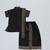 black printed cotton silk shirt mundu set