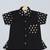 black printed cotton silk shirt mundu set