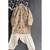 Beige printed cotton silk Men Kurta Set