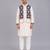 Off white printed cotton silk kurta set