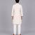 Off white printed cotton silk kurta set