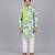 Sage green printed cotton silk Men Kurta Set