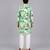 Sage green printed cotton silk Men Kurta Set