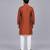 Brown woven cotton silk kurta set
