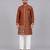 Brown woven cotton silk kurta set