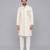 Off white embroidered velvet kurta set