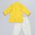 Mustard yellow white printed cotton Men Kurta Set