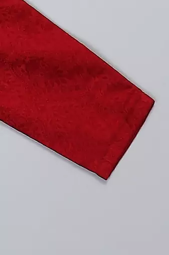 maroon printed cotton silk men kurta set
