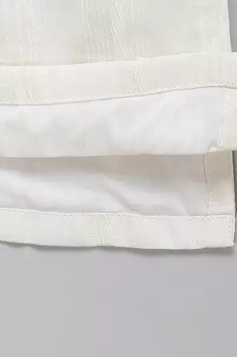 Off white printed cotton dhoti kurta set