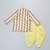 Off white printed cotton silk yellow Men dhoti Kurta Set