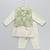 Ivory embroidered georgette sage green Men nehru jacket set
