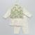 Ivory embroidered georgette sage green Men nehru jacket set