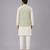 Ivory embroidered georgette sage green Men nehru jacket set